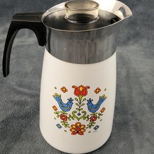Corningware Country Festival 10 Cup Percolator Coffee Pot